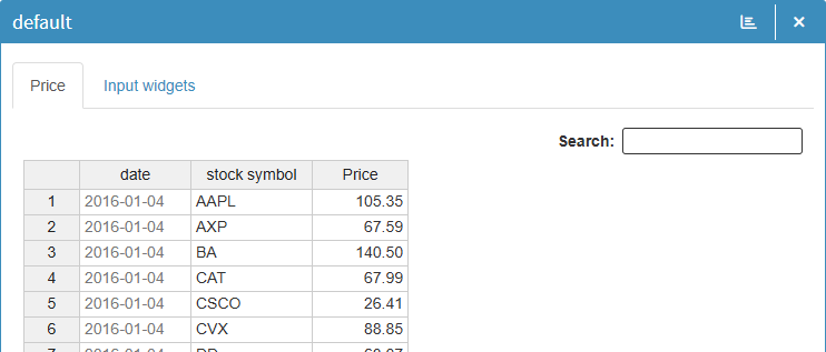 Pickstock: imput symbols displayed in MIRO